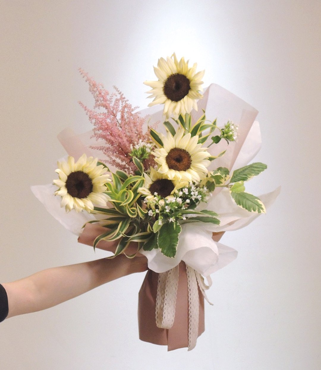 清新黄粉色系向日葵鲜花花束—生日花束母亲节花束毕业花束 - 干燥花/捧花 - 植物．花 