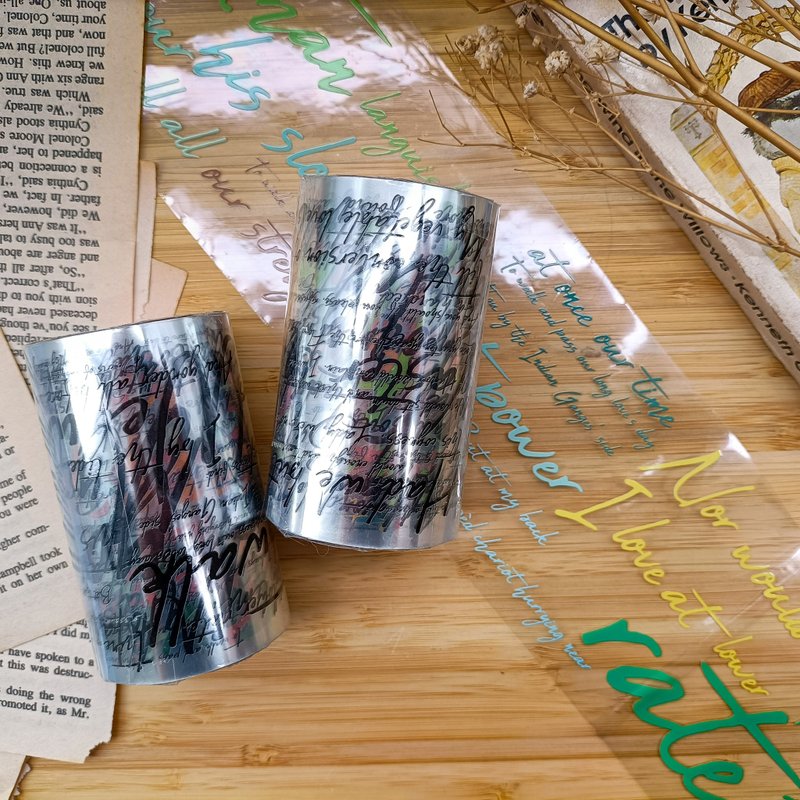 情詩/裝飾膠帶 - 纸胶带 - 塑料 多色