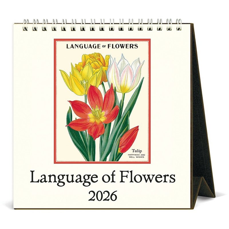 (预购) Cavallini & Co.  2026 桌历\月历 LANGUAGE OF FLOWERS - 年历/台历 - 纸 多色