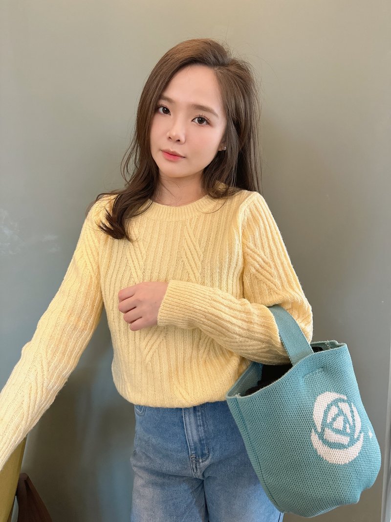 Venus 简约针织衣(黄)-台湾制-针织衫-毛衣 - 女装针织衫/毛衣 - 聚酯纤维 黄色