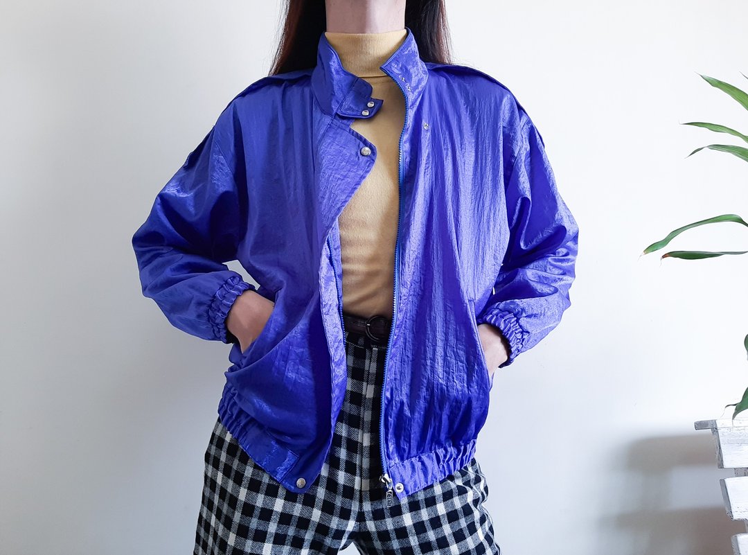 蓝色金属风衣夹克 COURREGES SPORT FUTUR paris 毛衣飞行员夹克 - 女装休闲/机能外套 - 聚酯纤维 蓝色