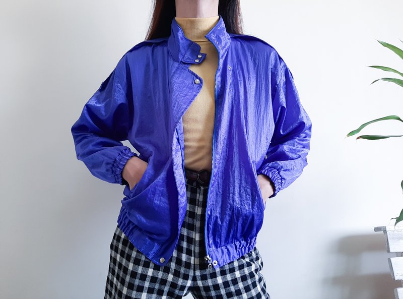 蓝色金属风衣夹克 COURREGES SPORT FUTUR paris 毛衣飞行员夹克 - 女装休闲/机能外套 - 聚酯纤维 蓝色