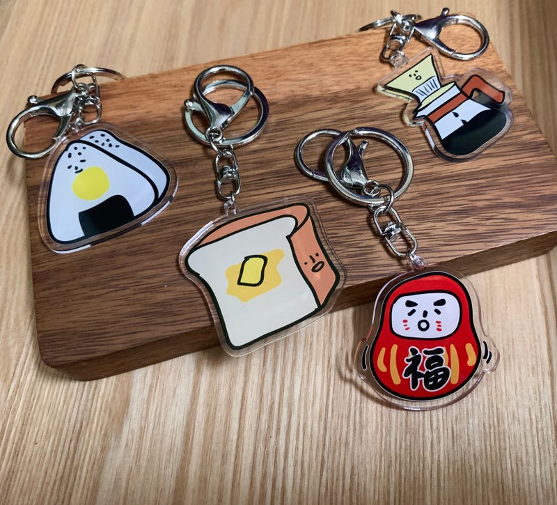 金好小卖所-插画风压克力吊饰钥匙圈-不倒翁 - 钥匙链/钥匙包 - 其他材质 多色