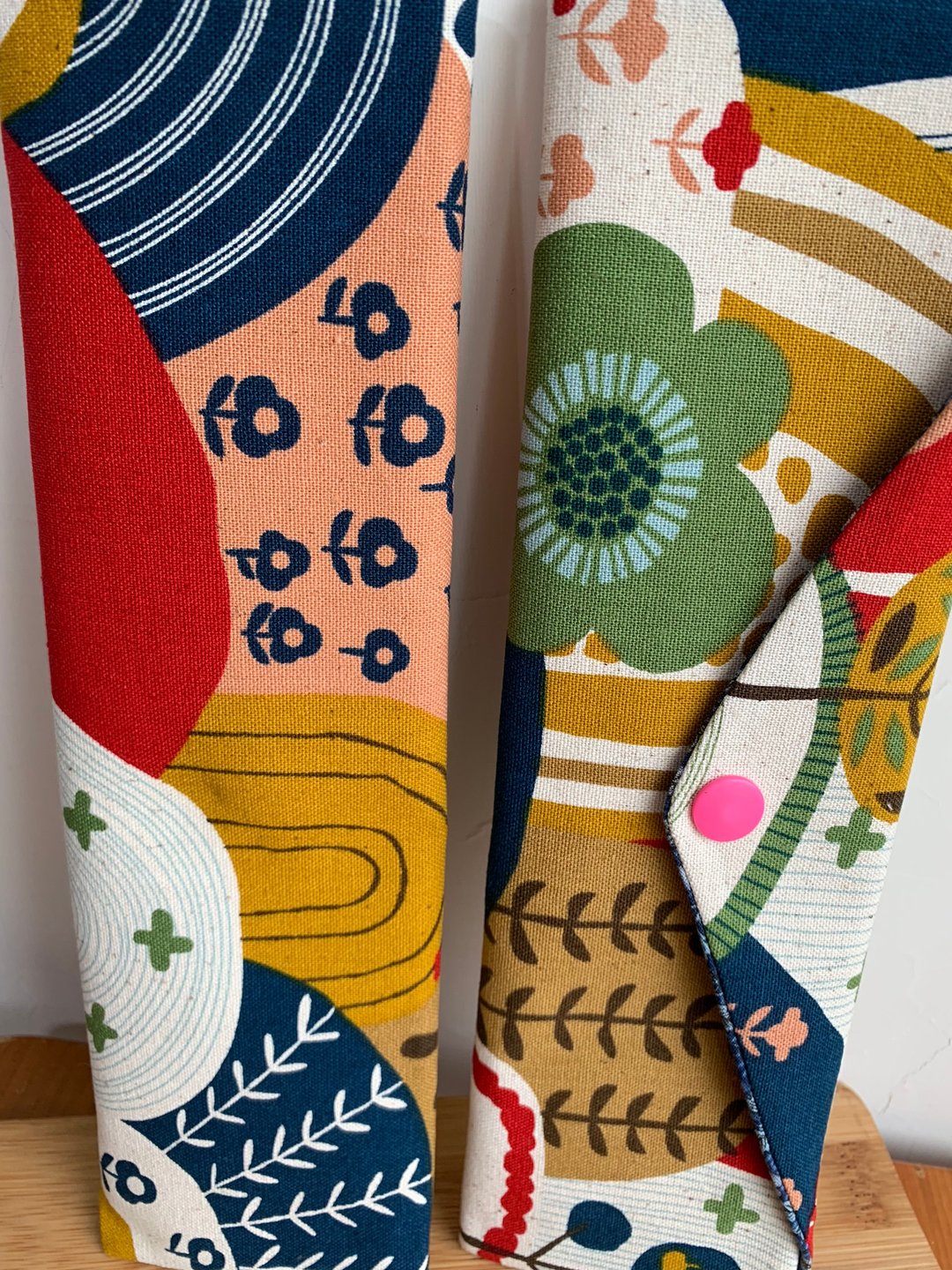 文青风环保筷袋  童话 红  手作餐具袋.交换礼物. - 收纳用品 - 棉 红色