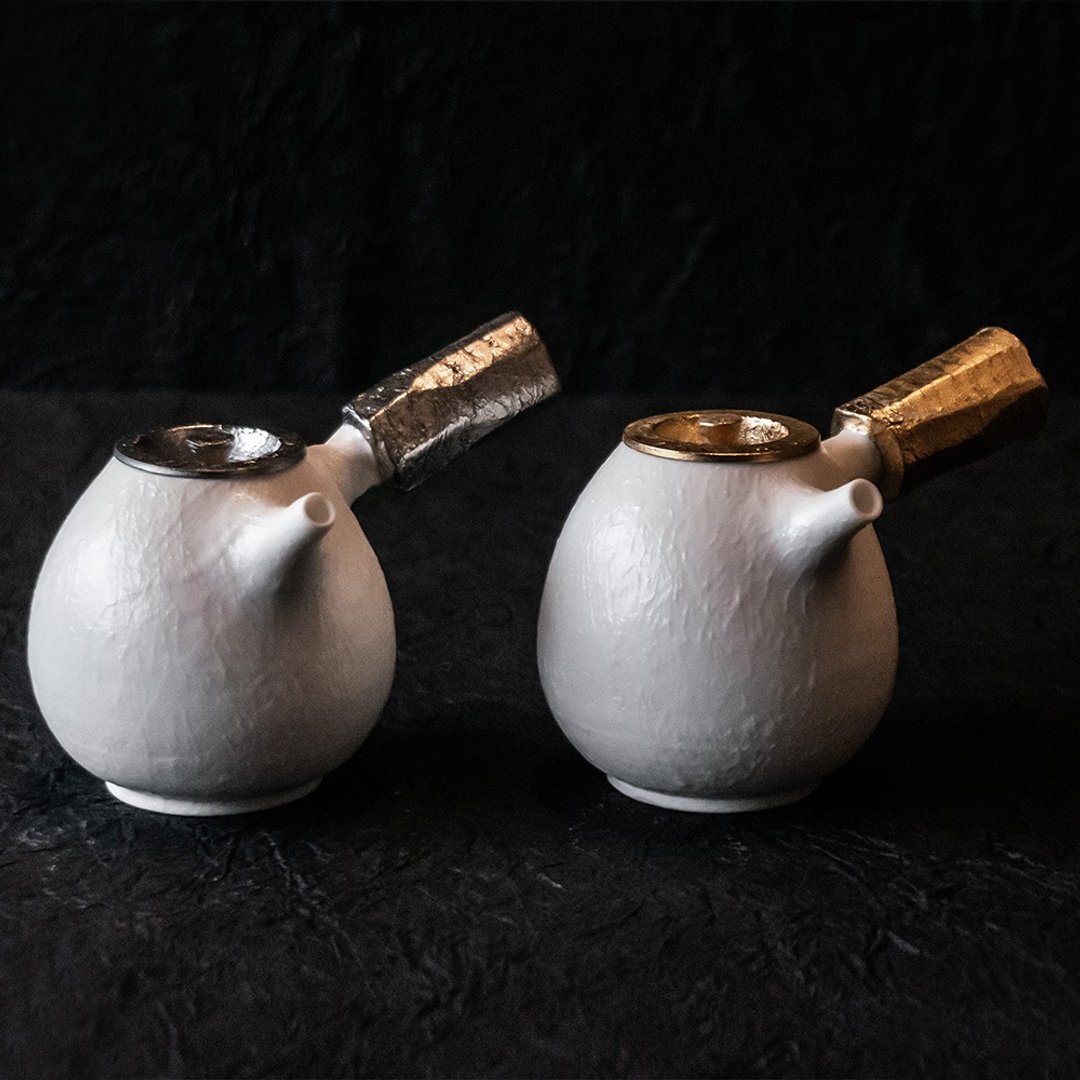 涤瑕无物系列 - 月梨玉颜侧把茶器 - 茶具/茶杯 - 瓷 