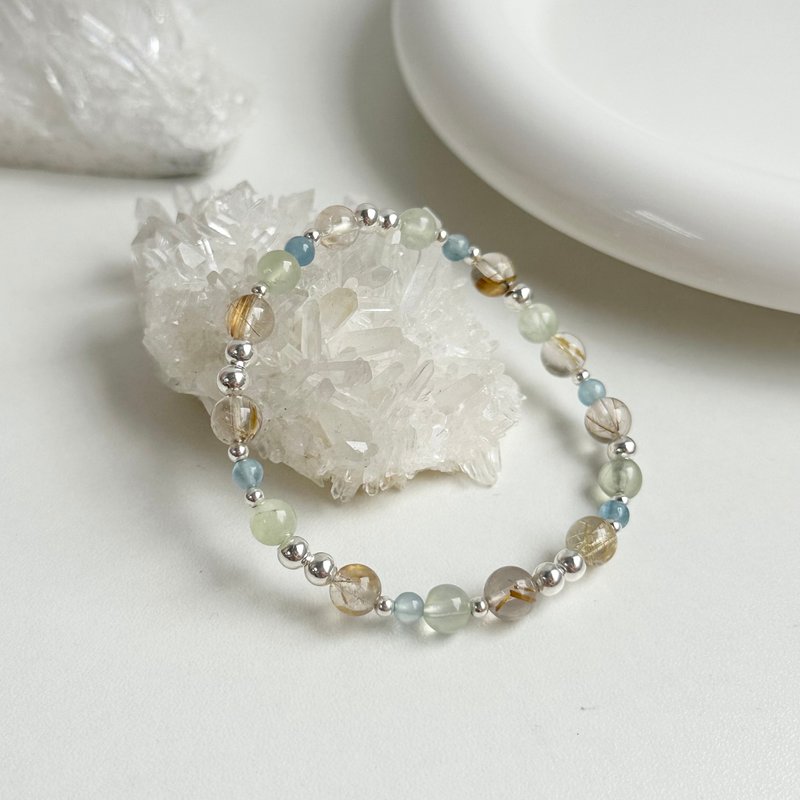 夏日柠檬草/钛晶 葡萄石 海蓝宝/水晶手链 定制化 - 手链/手环 - 水晶 多色