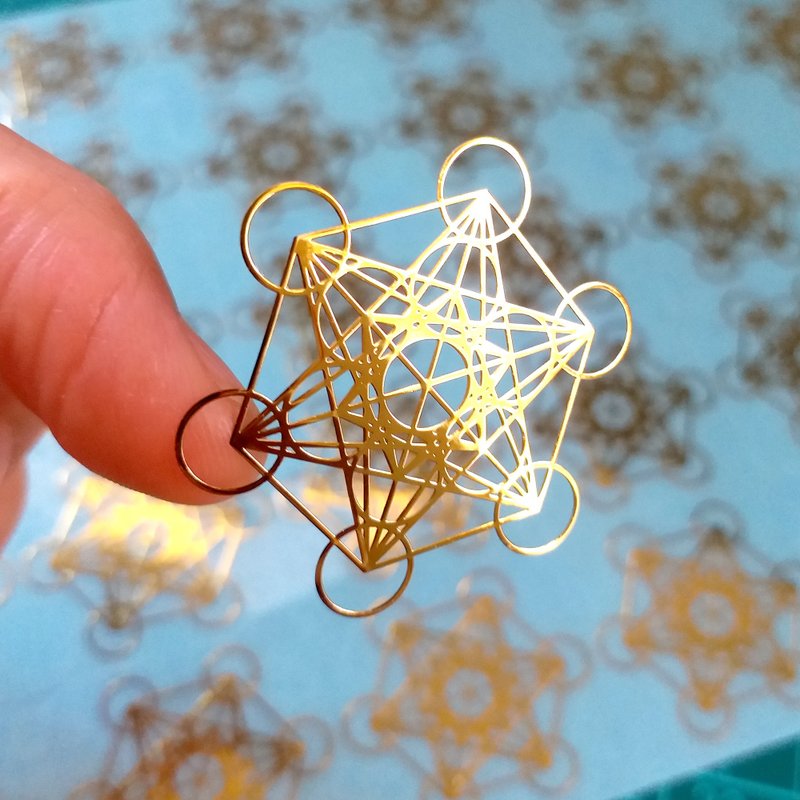 【宇能】麦达昶金属贴纸 3.6cm*20个 (分离贴10丝厚) 神圣几何图 - 贴纸 - 纸 金色