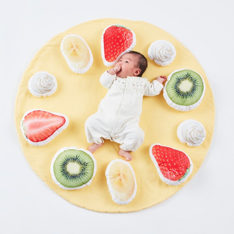 可麗餅襁褓 (更多果实套装) - 满月礼盒 - 棉．麻 黄色