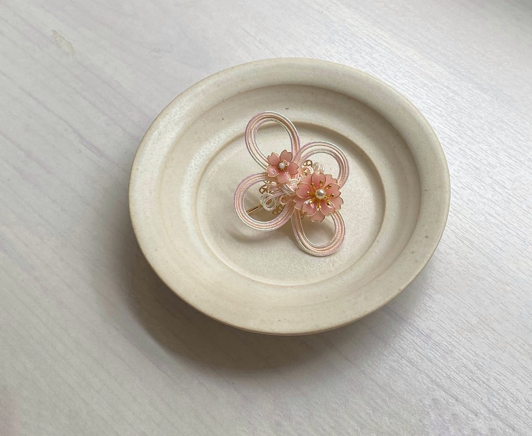 樱花水引发叉 | 樱花 马尾扣 发饰 - 发饰 - 树脂 粉红色