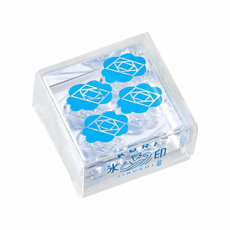 【KING JIM】HITOTOKI 冰块水晶印章 L 茶花 - 印章/印台 - 其他材质 透明