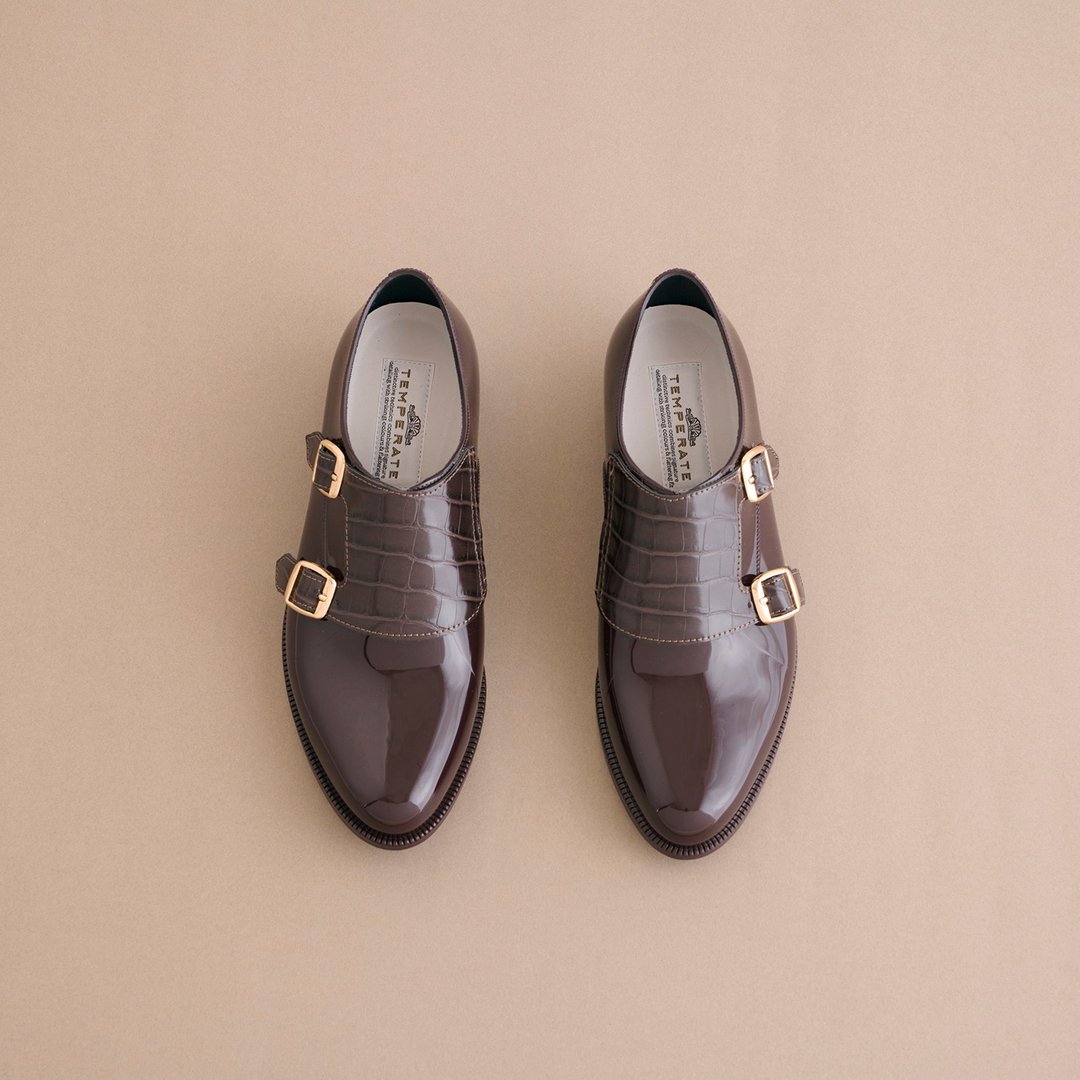 PARKER (CHOCO CROCO) PVC OXFORD SHOES Oxford rain shoes - 雨鞋/雨靴 - 防水材质 咖啡色