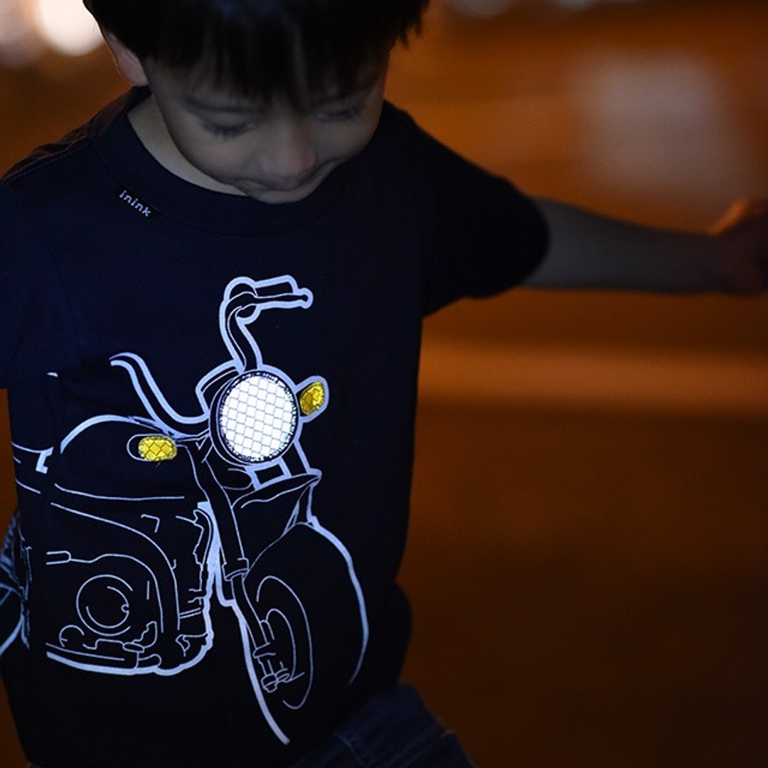 童装 摩托车自体发光深蓝色 T-shirt KIDS motorbike T-shirt (Dark Navy) - 其他 - 棉 蓝色