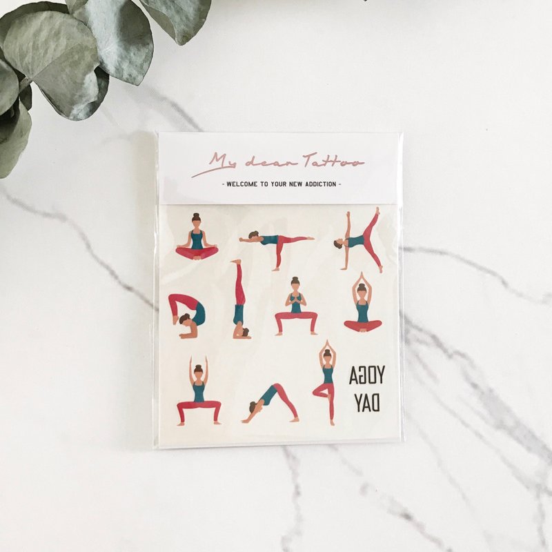 | 一起做瑜珈 | 2入纹身贴纸 刺青贴纸 律动 倾听身体的声音 - 纹身贴 - 纸 