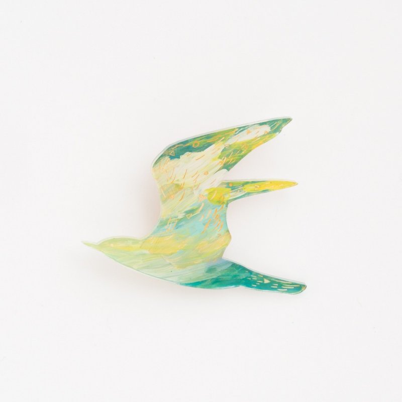 Copy picture brooch 【bird】 - 胸针 - 压克力 绿色