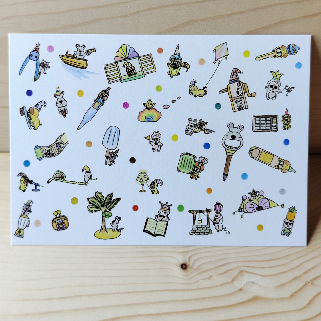 明信片 / 卡片 / 插画卡片 / 生日贺卡 生日快乐每一天 七月寿星 - 卡片/明信片 - 纸 多色