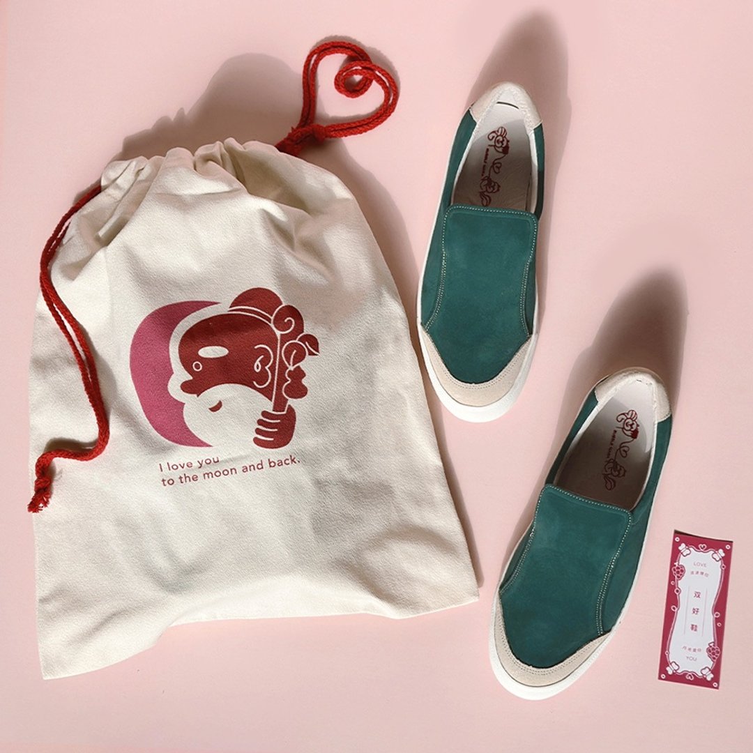 波波娜拉 X 月老爱妳  霞海城隍庙联名 双好鞋【5%营收支持公益】 - 女款牛津鞋/乐福鞋 - 防水材质 绿色