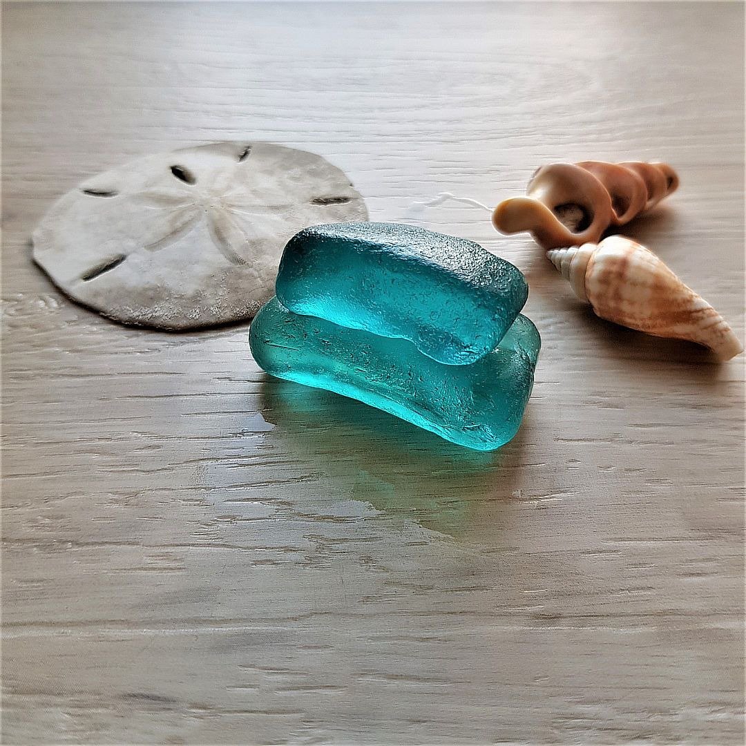 Deep teal sea glass. Large sea glass P049 - 其他 - 玻璃 蓝色