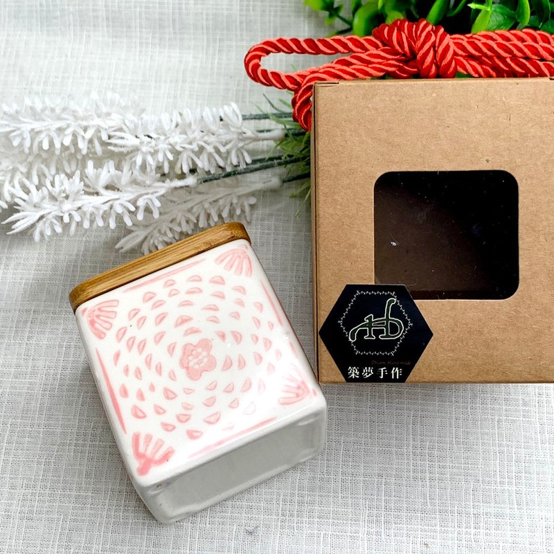 浪漫玫瑰精油 经典香氛蜡烛 100%天然大豆蜡 - 蜡烛/烛台 - 陶 