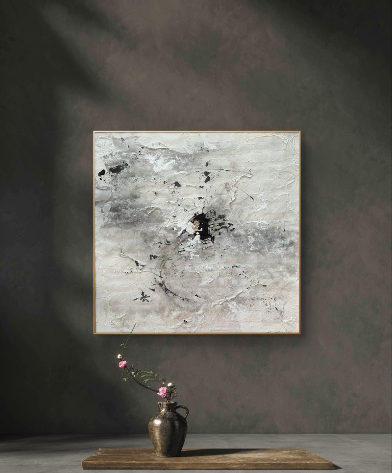 【雅 - Miyabi -】原画/已裱框/日式和风/禅意/绘画/艺术/抽象画/氛围感/现代/饭店/室内装潢/海外/财运/开运 - 海报/装饰画/版画 - 纸 灰色