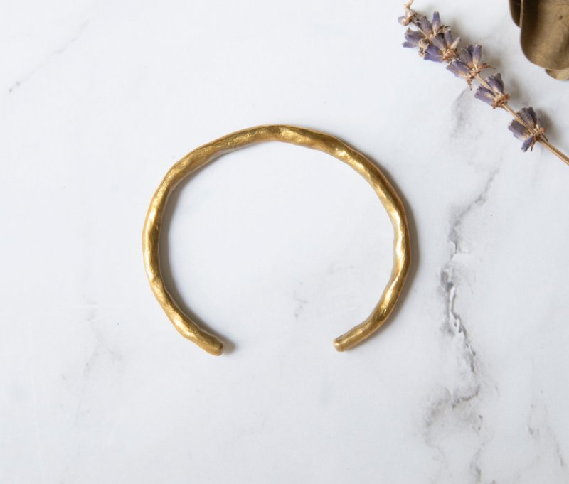 中性不规则黄铜手环-黄铜-手作 - 手链/手环 - 铜/黄铜 金色