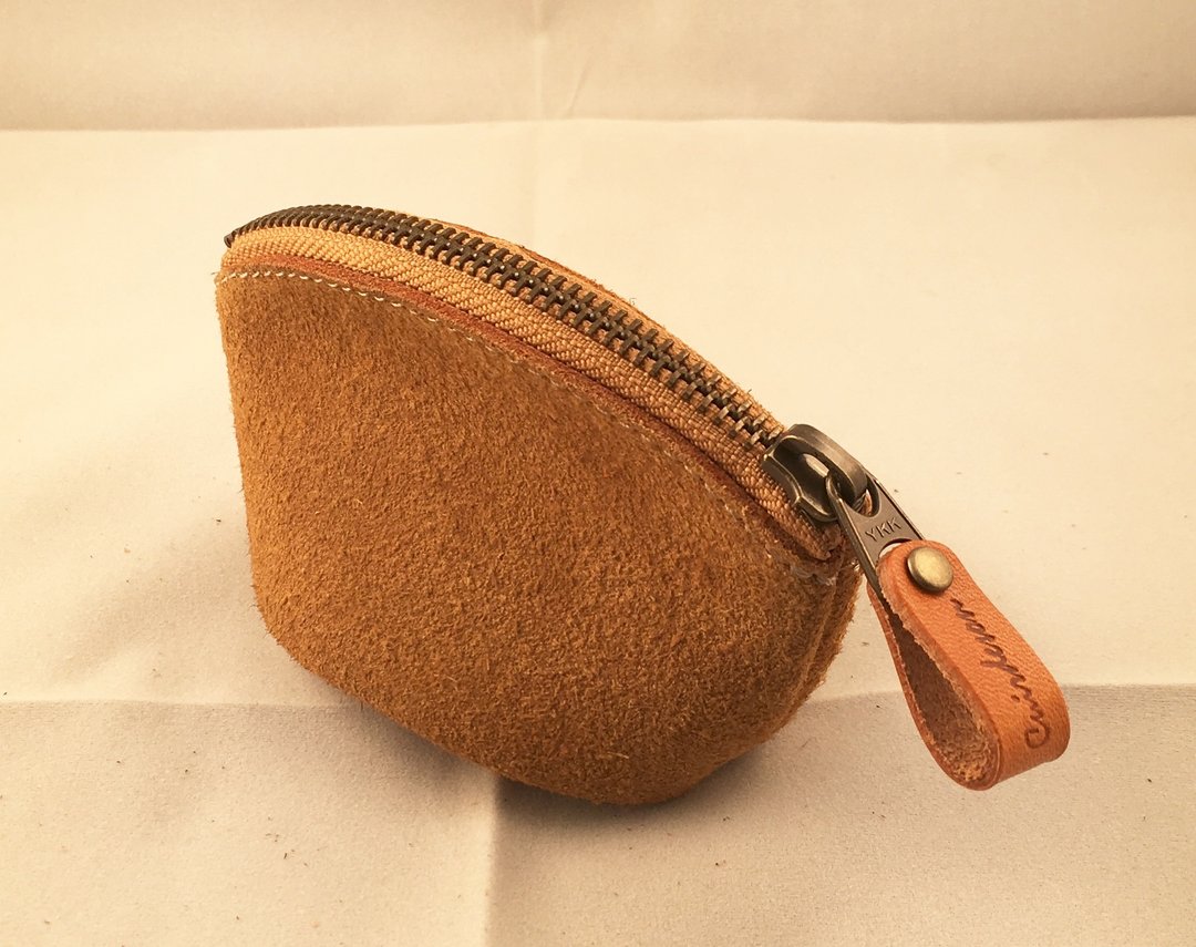 888 BE Coin Purse Tochigi Leather Suede Accessory Pouch Accessory Fastener Coin Purse Coin Case Tochigi Leather Suede Accessory Pouch Accessory Fastener Package / Banknote / Sawaki dermis / Squirrel / Affair / Bag / Municipal Box / Liaison - 零钱包 - 真皮 咖啡色