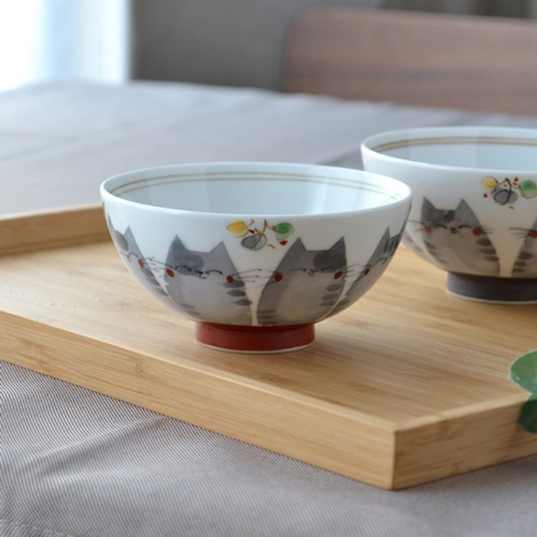 友染猫饭碗（红） - 咖啡杯/马克杯 - 陶 