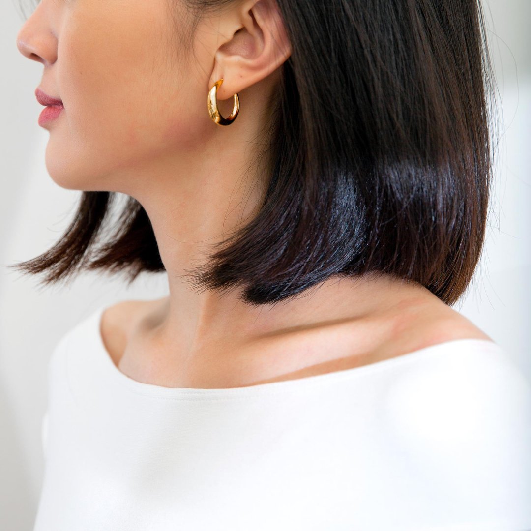 Hoop Earrings 黄铜镀22K金圈型耳环(小) 22mm 耳针/夹式 - 耳环/耳夹 - 铜/黄铜 金色