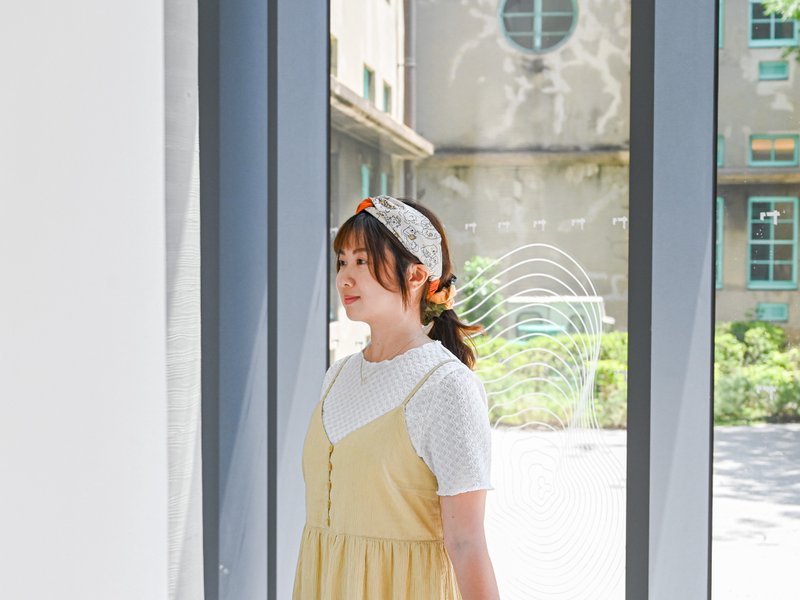 双拼发带 / 水獭宝宝 - 橘 - 发带/发箍 - 棉．麻 橘色