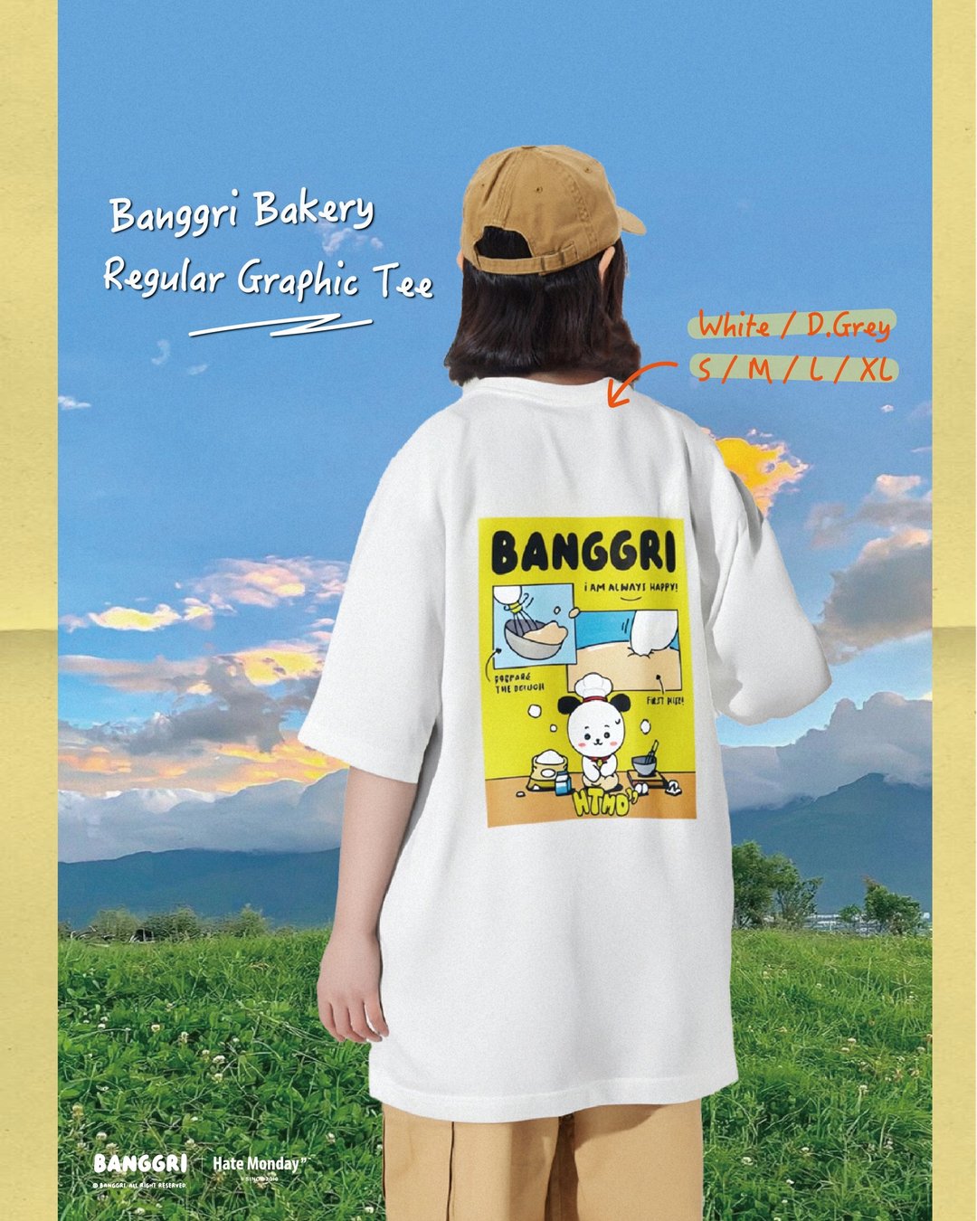 BANGGRI - Banggri 面包店短袖TEE - 中性连帽卫衣/T 恤 - 棉 