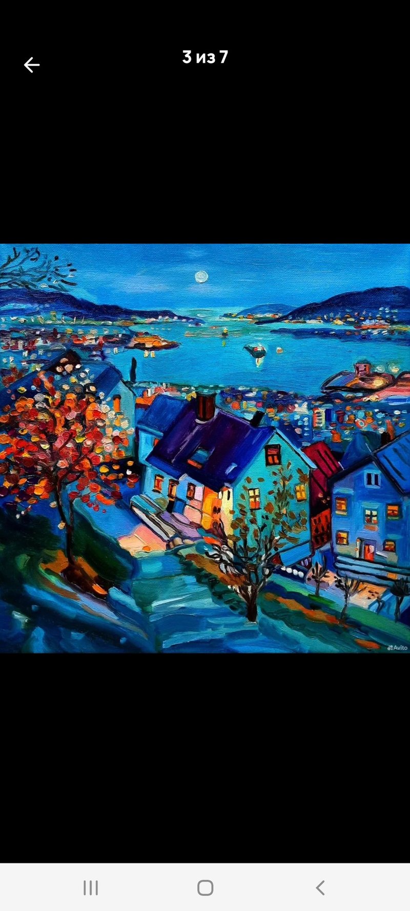 月光精灵 画作 原创艺术 Oil Painting Oil On Canvas 30x30厘米 - 墙贴/壁贴 - 其他材质 蓝色