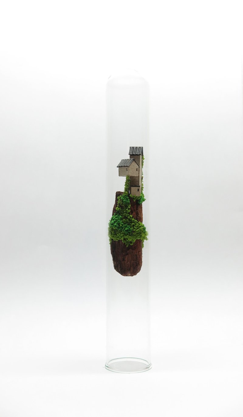 【天空之城J】 漂浮绿洲 试管建筑 漂浮建筑 袖珍建筑 试管玻璃 - 陶艺 - 玻璃 灰色