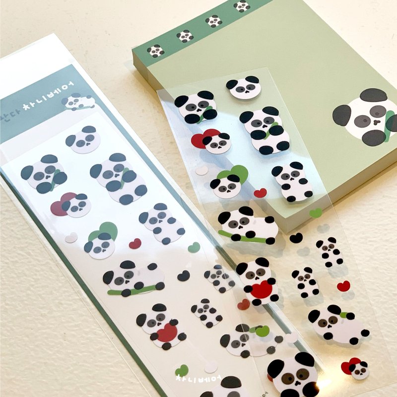 熊猫Chanibear 印章贴纸 - 贴纸 - 纸 绿色