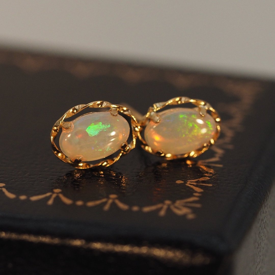 18K金蛋白石糖果耳环 18K Gold Opal Gem Candy Earrings - 耳环/耳夹 - 贵金属 