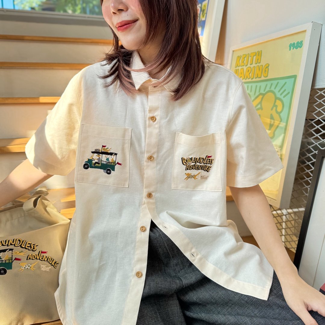Basic基本款棉短袖衬衫 Tuk Tuk l Eggshell 白蛋 S/M/L - 女装衬衫 - 棉．麻 白色