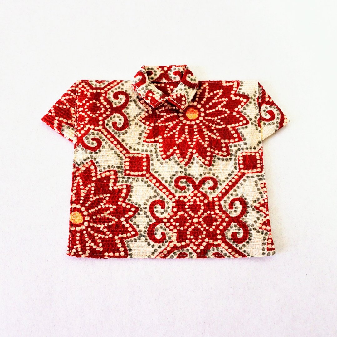 Kimono remake shirt coaster - 杯垫 - 其他材质 红色