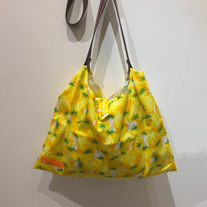 斜背百变包 万用/外出/环保 台湾手工包袋 柠檬时尚 - 侧背包/斜挎包 - 棉．麻 
