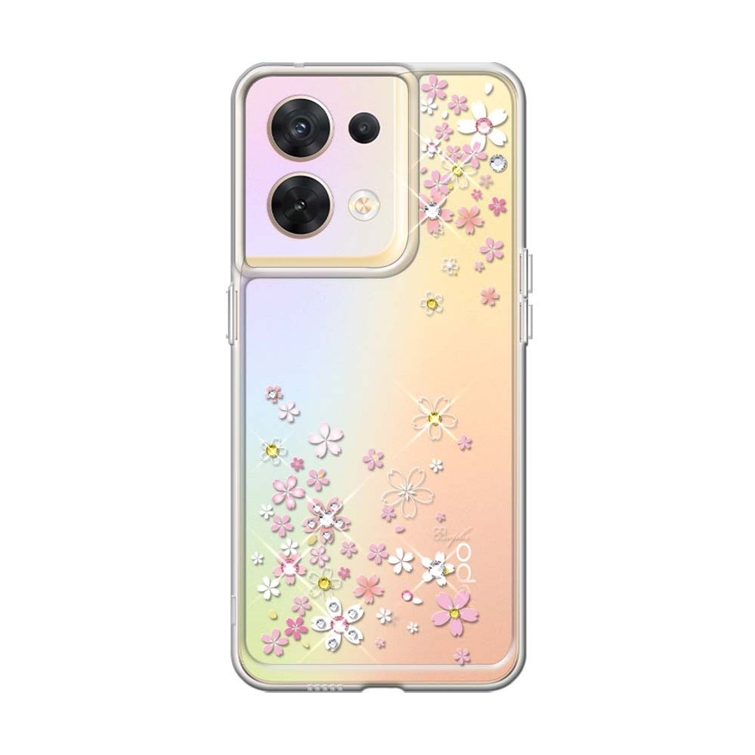 apbs OPPO Reno 8/10 Pro 防震双料水晶彩钻手机壳-浪漫樱 - 手机壳/手机套 - 其他材质 多色