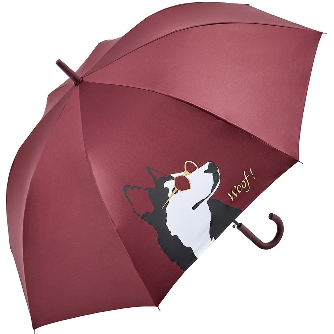 Woof!狗勾好朋友抗UV弯柄直伞 - 雨伞/雨衣 - 其他材质 多色