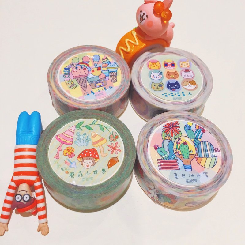 甜秘密新款全套纸胶带/四卷入-赠明信片四张 - 纸胶带 - 纸 