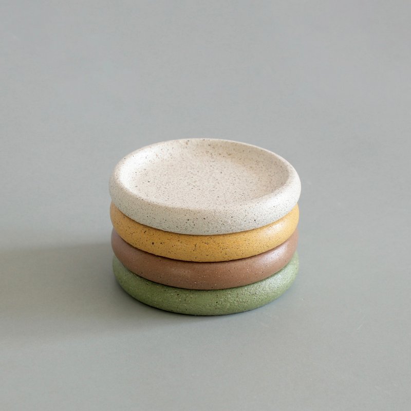 Round Glass Holder Okaeri Coaster Sand - 摆饰 - 水泥 多色
