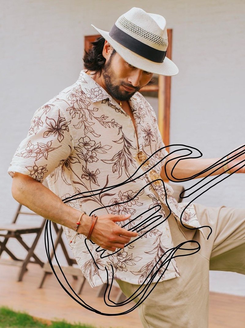 SOARIN义式复古天丝印花衬衫(2527C414) - 男装衬衫 - 棉．麻 白色