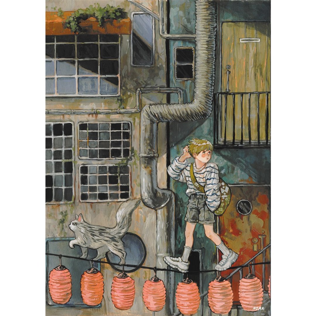 一条路|诺玛 |韩国插画艺术纸海报A4|水彩、水粉 - 海报/装饰画/版画 - 纸 多色