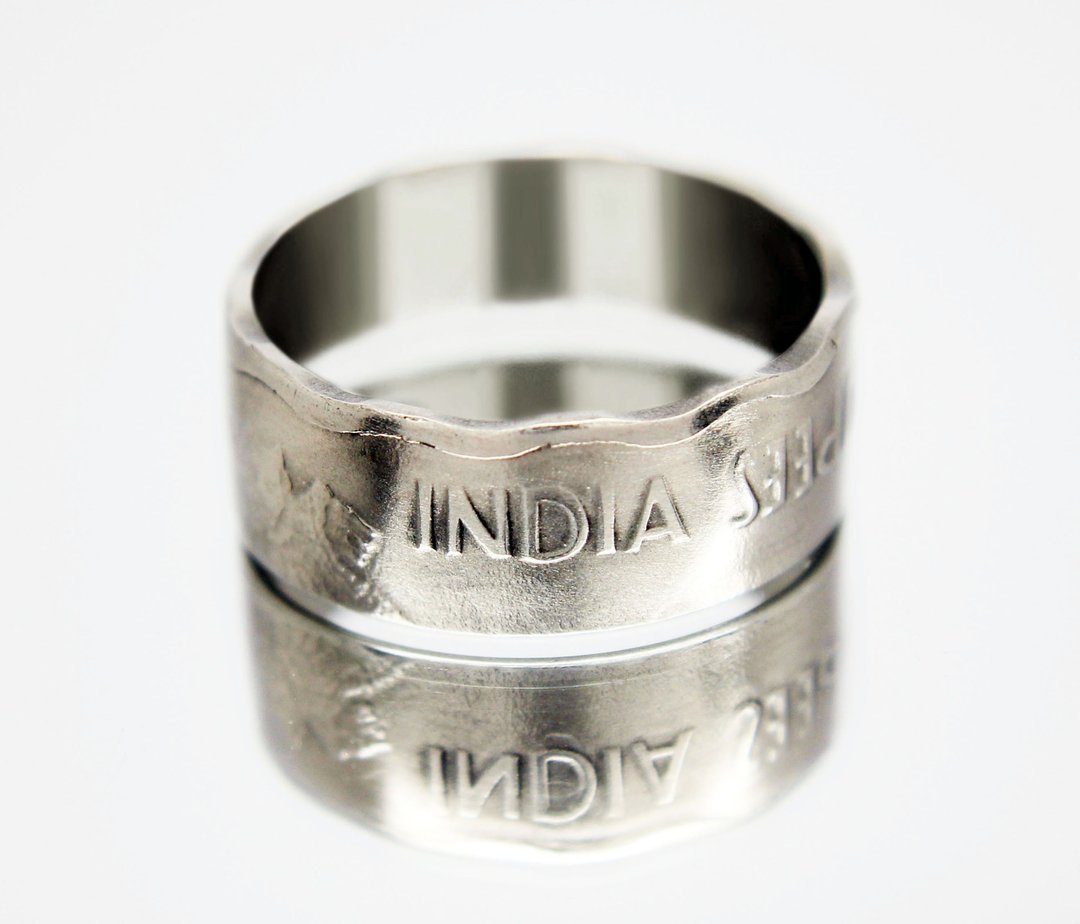 India Coin Ring 2 rupees 2002 coin rings for men coin rings for women - 戒指 - 其他金属 
