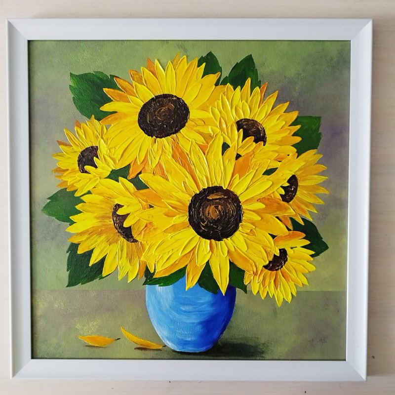 向日葵花束画（青松个人订购） - 墙贴/壁贴 - 压克力 多色