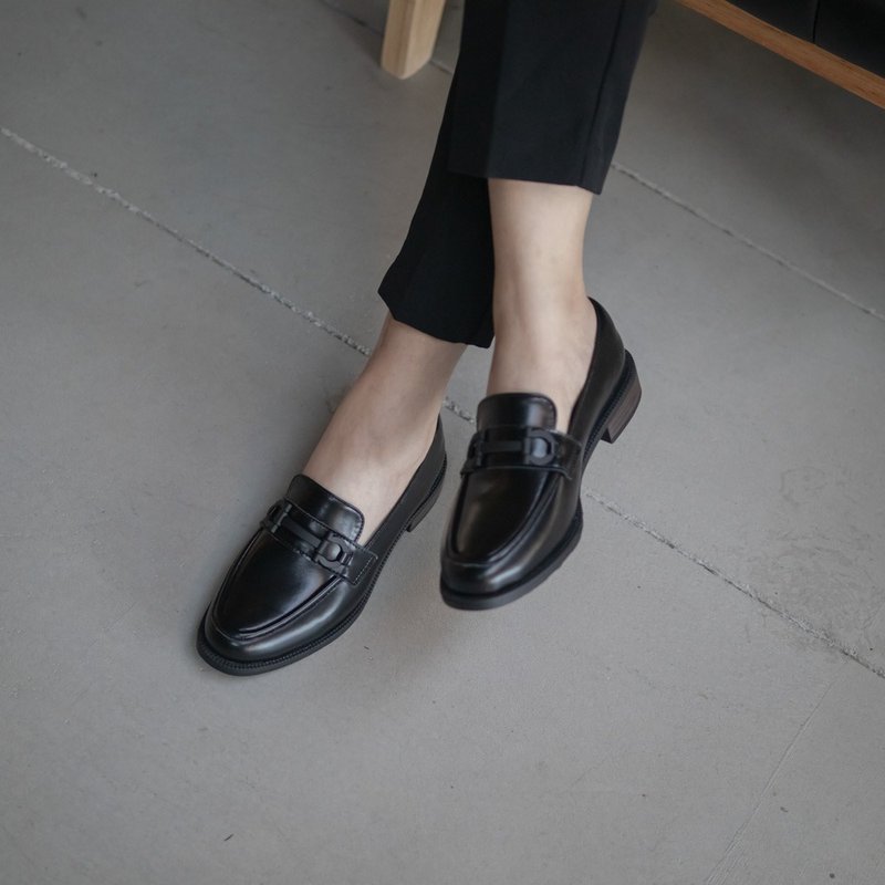 出清【福袋】5折 马衔扣乐福鞋_平光黑 - 女款牛津鞋/乐福鞋 - 真皮 黑色