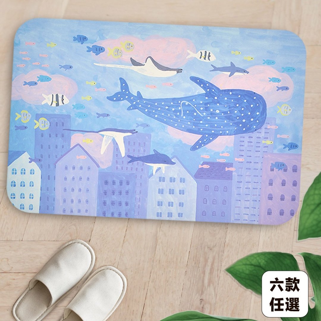 【rubber anne】20秒進階瞬吸 軟式珪藻土吸水地墊 窗花(60x40cm) - 地垫/地毯 - 其他材质 多色
