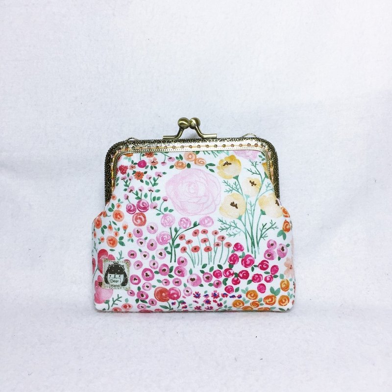 口金包+甜夏+ - 零钱包 - 棉．麻 粉红色