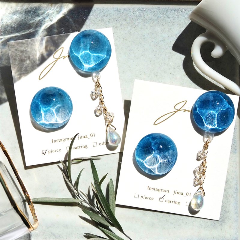 serene 耳饰/耳夹 - 耳环/耳夹 - 纸 蓝色