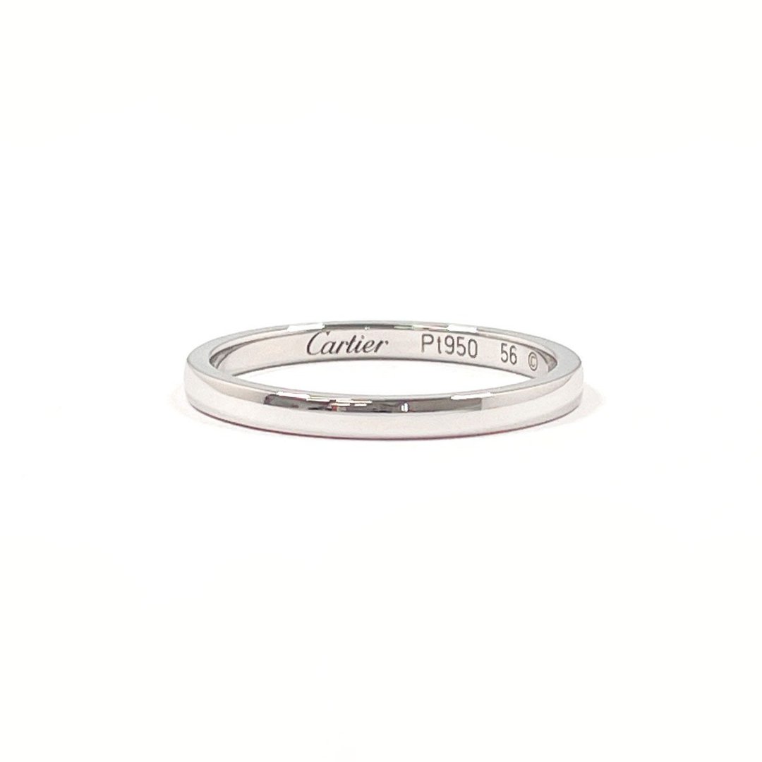 【日本直送 中古美品】15.5 号 卡地亚 CARTIER 戒指 1895 婚戒 Pt950 铂金 银色 珠宝 - 戒指 - 贵金属 银色