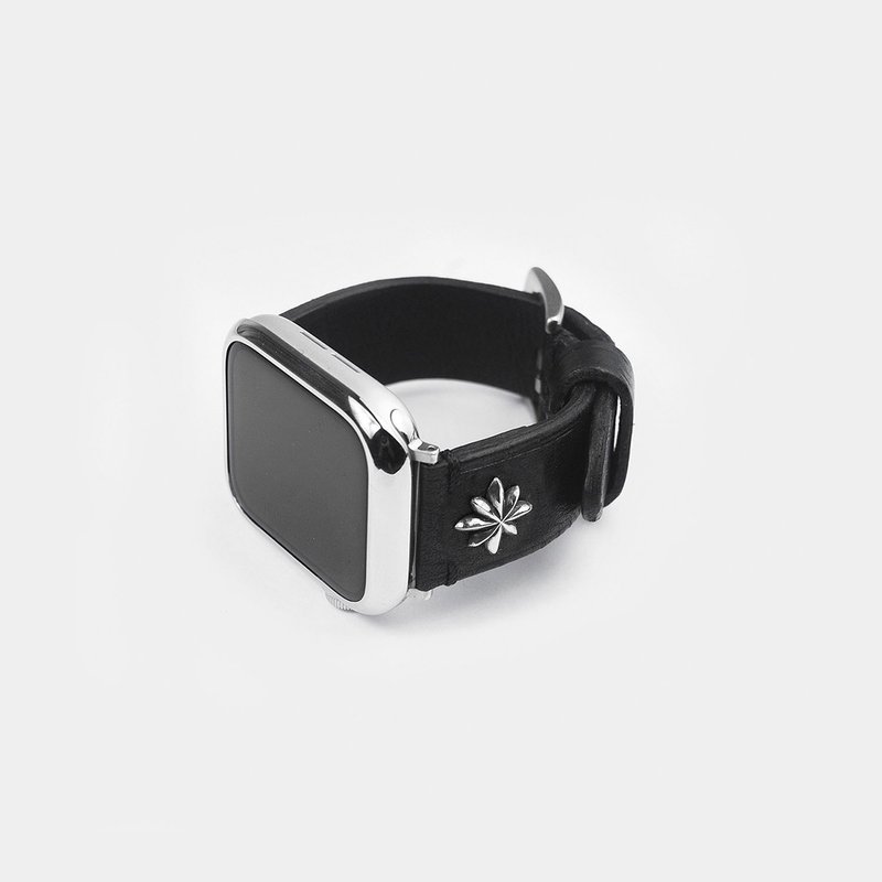 Star Apple Watch Strap - 表带 - 真皮 黑色